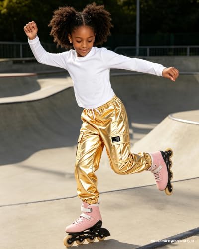 Image of Betusline Girls 2 Piece Summer Outfits,Kids Casual Short Sleeve Crop Top & Cargo Jogger Pants Sets,4T-14Y