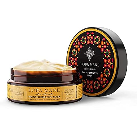Loba Mane Hair Mask for Dry Damaged Hair - Deep Conditioner for Curly Hair - Hair Repair Treatment Mask - Color Safe, Natural & Organic (5oz) Cover