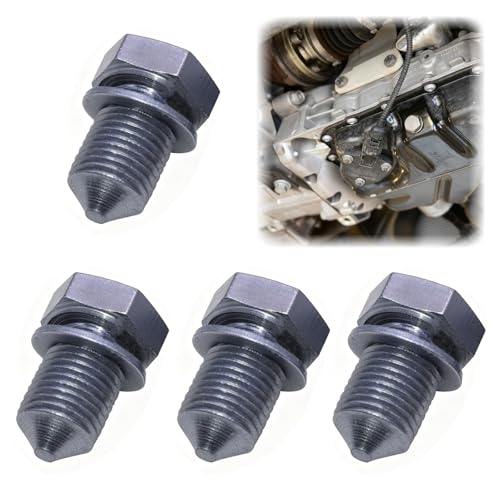 Ztolbriy Juego de 4 Tornillo Carter Aceite con Anillo de Sellado - Tapón Carter Aceite de Acero Aleado con Arandela, Compatible con N90813202 para Coches, Motos y Vehículos Pequeños