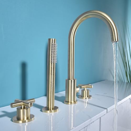 Taps de douche noire LWX à 4 trous pour mitigeur de baignoire moderne - 6