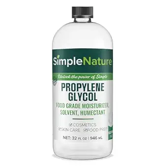 Food Grade Propylene Glycol - 99.9% Purity - 32 oz - Ecofriendly, Non-GMO Moisturizer, Solvent, Emulsifier, Humectant - Soaps, Lotions, Antifreeze, Fog Machines