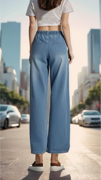 SperLucky Jeans for Women High Waisted Straight Leg Stretchy Jeans Loose Wide Leg Denim Pants4