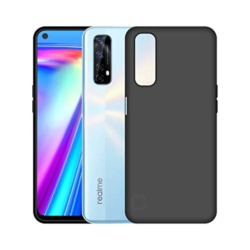 Image of Case Creation Luxurious OG Series for Realme7 Case Cover,Anti-Dirty Slim Case Frosted Matte Cute Candy TPU Raised Bezel (Splash of Color) Back Cover for Realme 7 -Black