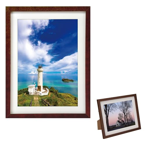 Amazon | ハクバ HAKUBA 木製 額縁 MM-01 A4サイズ ブラウン スタンド
