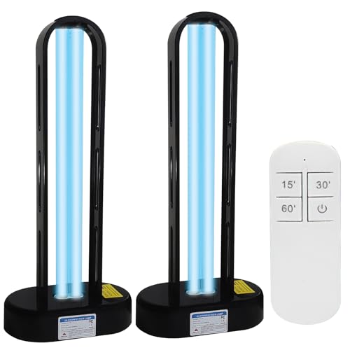Kouamor UVC Desinfektionslampe- Fernbedienungs, Haushalts-38W UV Sterilisationslampe Keimtötende Lampe, UVC Desinfektionslampe, Desinfektionslampe, UV-Sterilisator Desinfektion Sterilisator (1 stück)