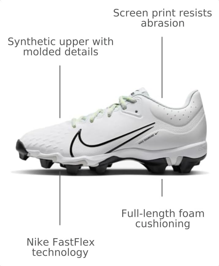 Image of Nike Hyperdiamond 4 Keystone Women's Softball Cleats (CZ5918-007, Black /White-Cool Grey-Volt)