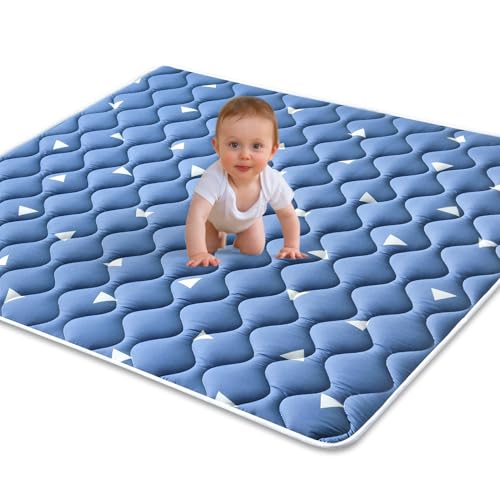 Image of Premium Foam Baby Play Mat 50" X 50", Thicken One-Piece Baby Crawling Mat, Non-Slip Cushioned Baby Playmats for Infants, Babies, Toddlers, Washable Baby Mat for Floor