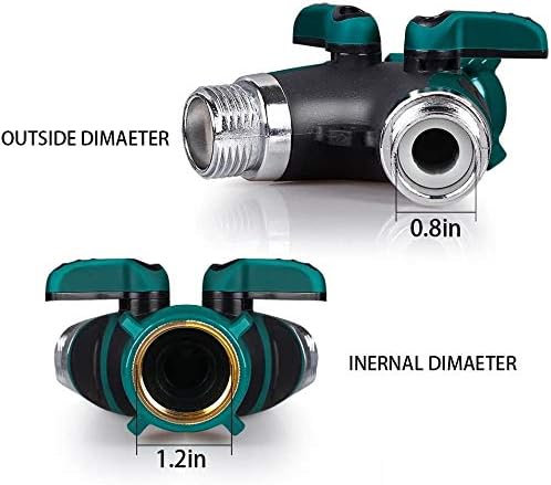 Garden Hose Splitter, 2 Way Hose Splitter,Hose Splitter 2 Way Heavy Duty,Metal Body Hose Splitter,Rubberized Grip,Made For Home, Garden and Backyard Use.