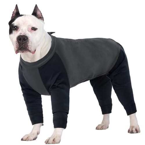 IECOii XXL Dog Shirt - Large Breed, Pitbull Pajamas - Grey