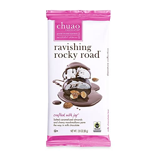 Chuao Chocolatier Ravishing Rocky Road Milk Chocolate Bars | Gourmet Chocolate Almond Marshmallow Artisan European No Preservatives | For Gift Baskets, Christmas, Valentines Day, Gifts For Women, Men, Birthday, Thank You, Care Package | 10 Pack #TOP3