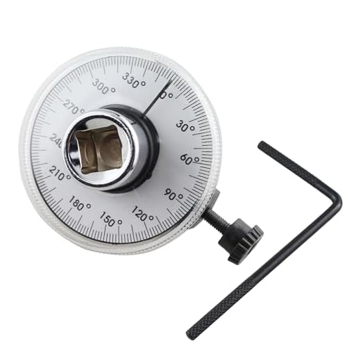 TAODAN 360 Degree Adjustable Drive Torque Gauge Wrench Set 1/2inch Torque Angle Gauge Tool with Wrench Silver Steel Professional Measuring Tool for Specifying Torque and Angle Setting Fastener