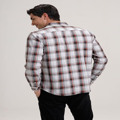 Image of BASICS 100% Cotton Checked Shirt for Men | Slim Fit | Everyday Smart Casual Wear | Full Sleeve