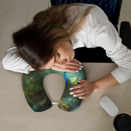 Almohada de espuma viscoelástica para viaje U miniatura 6