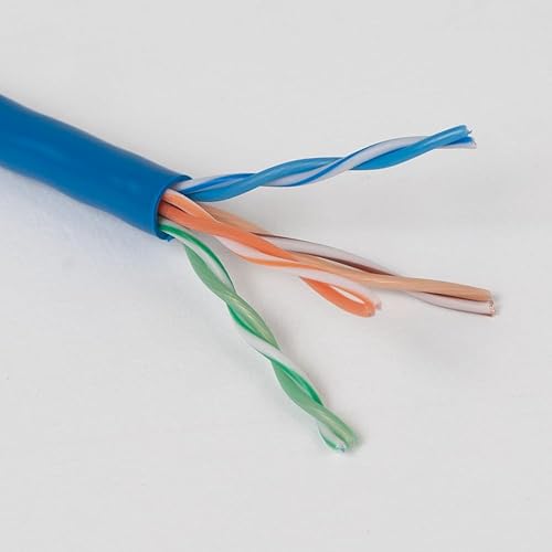 Miniatura 4 de Cablesys Cable Ethernet sin terminar Cat5E de 1000 pies, cables de cobre desnudos trenzados, 24AWG 4pr UTP, envoltura retráctil, clasificación CM,