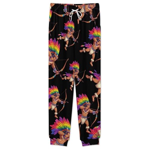 Colorful Native Americanes Men’s Pajama Set Long Sleeve Top And Pants Loungewear Sleepwear Pjs Nightwear2