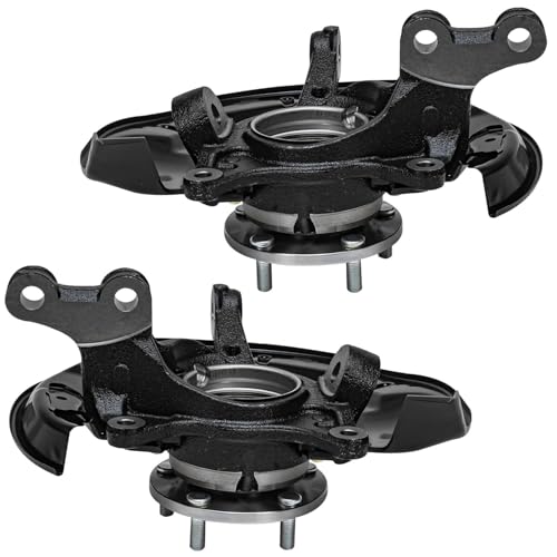 Image of Detroit Axle - FWD 3.5L Front Steering Knuckles & Wheel Hub Bearings + Struts w /Coil Spring Replacement for 2008-2011 Toyota Highlander - 4pc Set