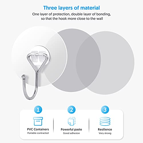 Large Adhesive Hooks Wall Hooks 12Pack Rustproof And Waterproof For Heavy Duty Hanging, Reusable Utility Hooks 22Ib(Max) For Kitchen, Bathroom, Home, Office And Ceiling #TOP3