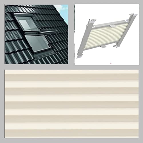 Neues System! Thermo-Plissee für ältere Dachfenster ROTO 310-319 und 410-419, NATURWEISS 190.21 (5/8 lt. Typenschil)