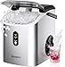 EUHOMY Pellet Ice Maker Countertop Machine - 34 lbs Per Day, Electric Ice Maker and Compact Portable Ice Maker with Ice Scoop and Basket, Perfect for Home/Kitchen/Office(Sliver)