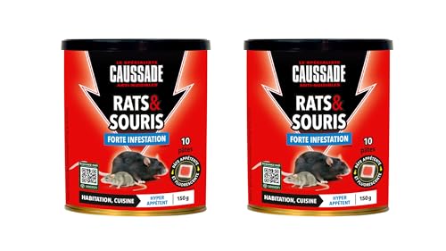 CAUSSADE Anti-Rats & Souris - 20 Sachets Pâtes - 300g