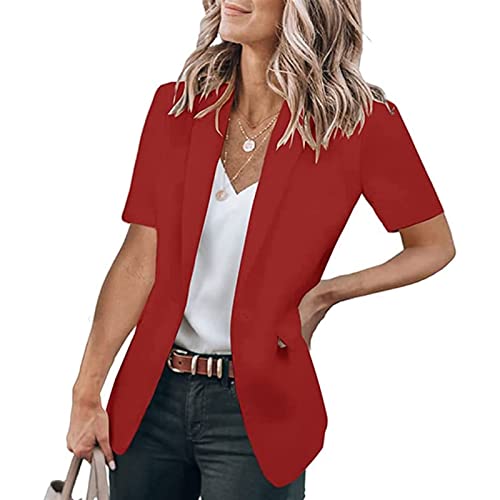 Blazer Manga Curta Blazer Feminino Fino Blazer Vintage Blazer Curto Feminino Casual Jaqueta Primaver