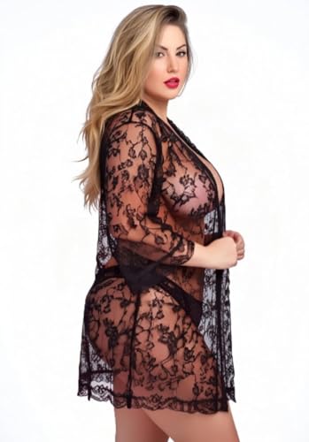 Image of Exotic Bra Panty Set with Matching Shrug | Stylish Bridal Wear |Women's Sexy Lingerie Set with Robe | Honeymoon & Bridal Special Nightwear | 1-Piece Nightdress | Transparent Nighty for Women
