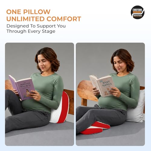 Image of CareFoam Pregnancy Pillow Adjustable Butterfly Design for Sleeping|Memory Foam|Body Maternity Pillow for Belly, Back, Hips & Legs Support|Soft, Breathable & Travel-Friendly