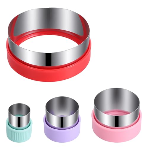 4 Stück Ausstecher Rund Edelstahl Ausstechformen Rund 4 Größen Keksausstecher Runde Circle Cookie Cutter Donut Maker Plätzchen Zubehör für Backteig Donuts englische Muffins Sandwiches