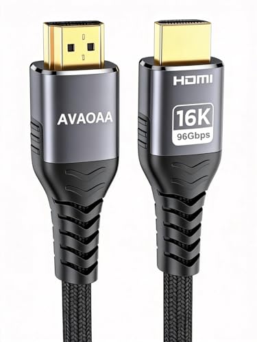 Avaoaa 16K 8K 4K HDMI Cable 2.2 96Gbps 6.6FT, Ultra
