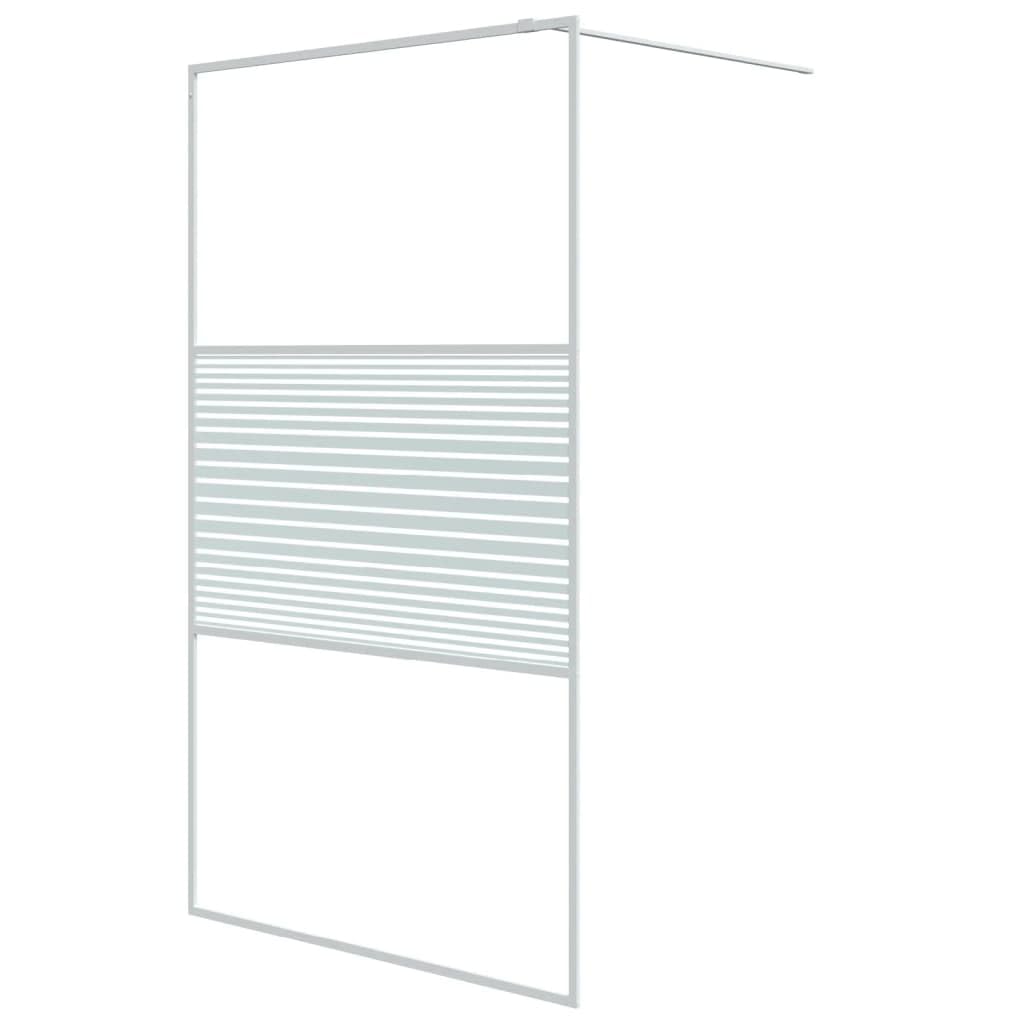 Nowoczesna ścianka prysznicowa do łazienki z bezpiecznego szkła ESG przegroda prysznicowa 5 mm i regulowana rama aluminiowa do kabiny prysznicowej z przezroczystego szkła 115 x 195 cm w kolorze białym