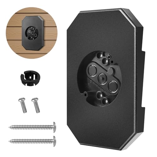 8141DBL Siding Mounting Plate FreeCat Outdoor Light Mounting Block Fits 1/2 Lap Double Viny Siding Built-in Electrical Box Easy Installation with All Hardware Included