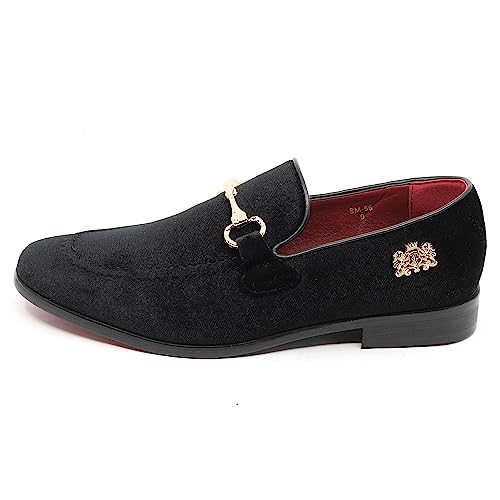 Image of Men's Velvet Designer Classic Dress Tuxedo Smoking Slipper Loafers Slip On Shoes SM-56