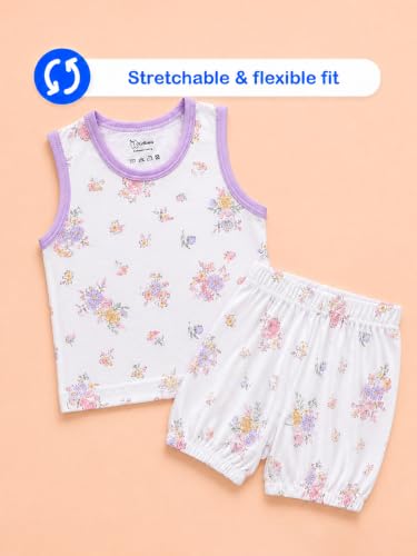 Image of Kidbea Kids Co-ord Set Printed Round Neck T-shirt /Top & Shorts Night Suit