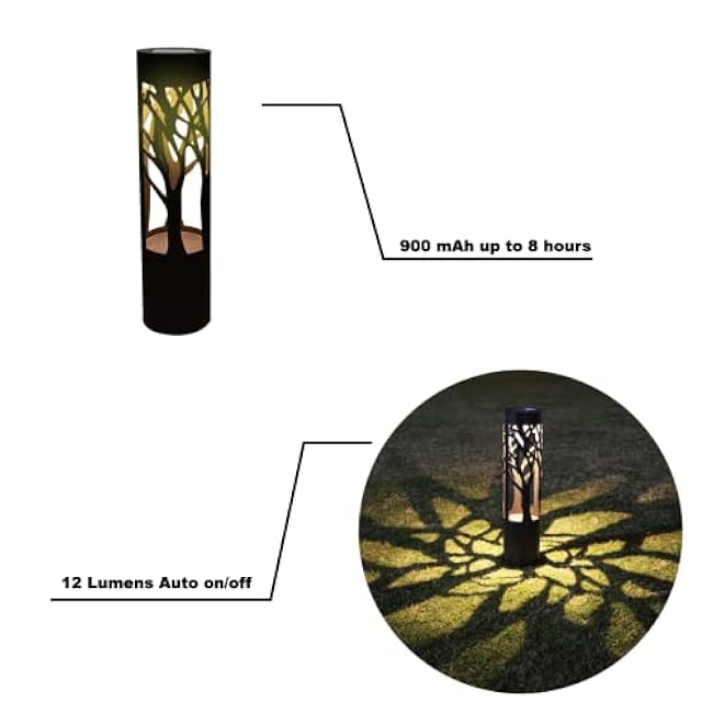 Solar Pathway Lights Metal Path Lights Warm Yellow