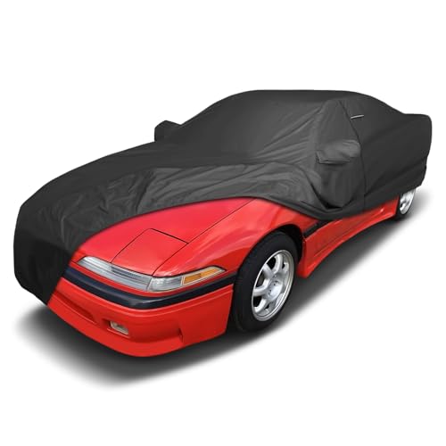 Image of iCarCover Premium Custom Car Cover for 1990-1994 Plymouth Laser Heavy Duty Waterproof All Weather Rain Snow UV Sun Protector Custom Fit Full Exterior Indoor Outdoor Protection Car Cover (Black)