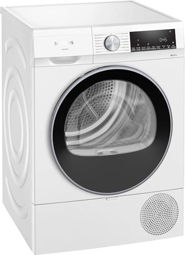 Siemens WQ43G2D0EM, iQ500, Smarter Wärmepumpentrockner 9 kg, autoDry, speedPack, Reversierende Trommel, Nachlegefunktion, halbe Beladung, Trommelinnenbeleuchtung, Weiß