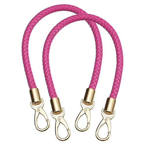 QUARKZMAN Pelle Borsetta Cinghia, 2pz 50cm/19,7 PU Intrecciato Borsetta Sostituzione Maniglia per Borsa da Donne Ascella Borsa Tote (Fucsia)