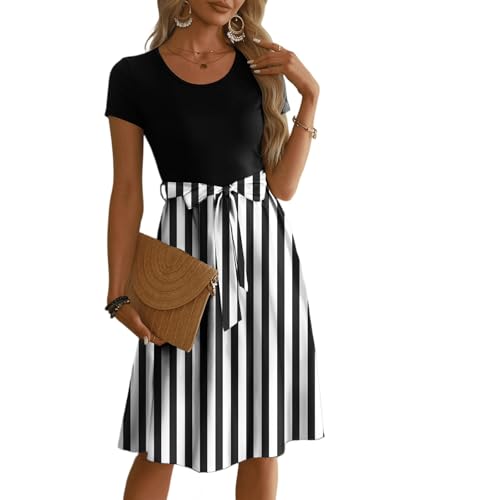 Sommerkleid Damen Kleid Midi mit Blumenmuster Sexy Elegant Sommer Jumpsuit Abendkleid Jerseykleid Leichte Sommerhose Freizeitkleid Overall A Linie...