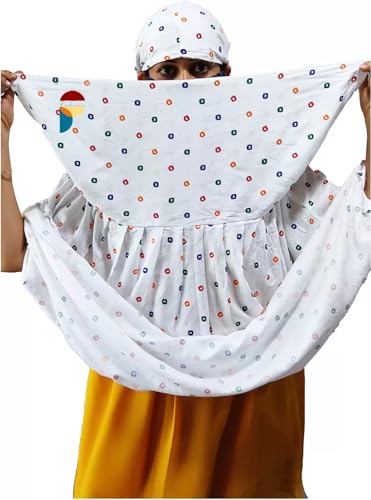 Image of Cotton Innovative Stylish Printed Pattern Fancy Scarf With Sun Protection Cover Face Cotton Driving Scarf for Women and Girls