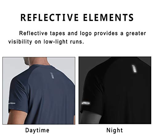 Men's Cooling Ice Silk Running Shirts Quick Dry Short Sleeve Athletic Gym T-Shirts Upf 50+ Outdoor Workout Tshirts Charcoal Grey #TOP5