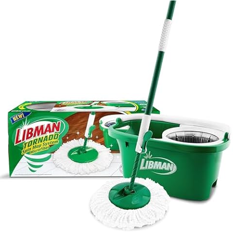 Libman Tornado Spin Mop System | Mop and Bucket with Wringer Set | Spin Mop | Floor Mop | Libman Mop | Mops for Floor Cleaning | Hardwood Floor Mop | 1 Mop Head Included Cover