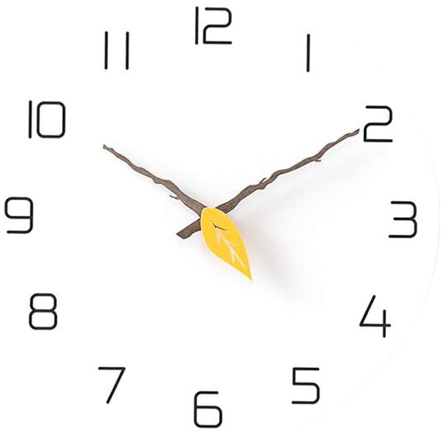 Horloge murale ronde blanche et silencieuse pour chambre et bureau
