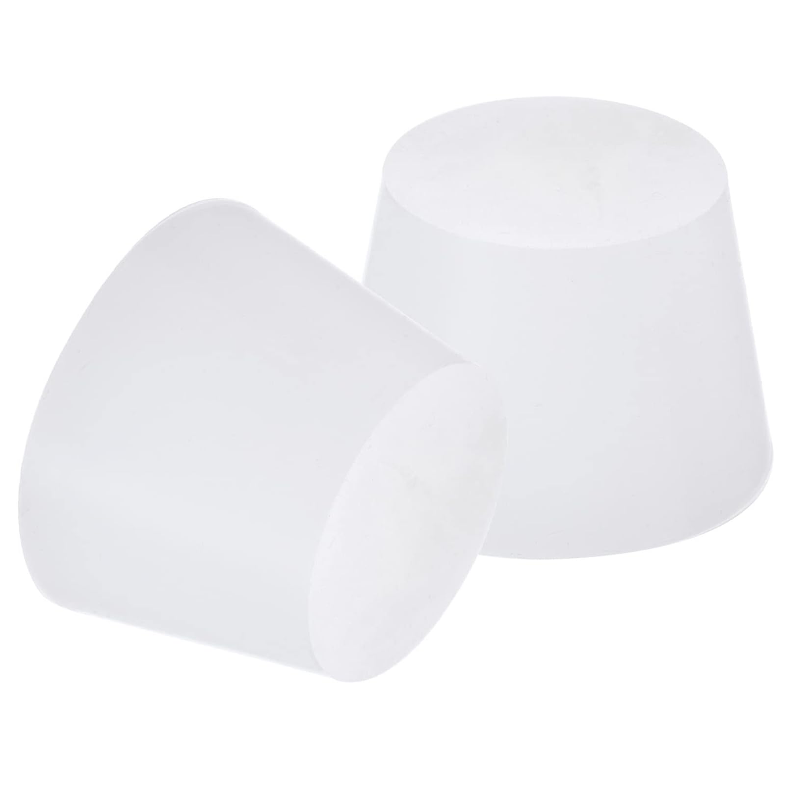 TA-VIGOR 5Pcs Rubber Tapered Plug, 32mm to 42mm Solid Silicone Stopper, Tapered Seal Rubber Stoppers Lab Plug with Hole Test Tube Bungs for Lab Home Flasks Glass Containers Test Tube, White