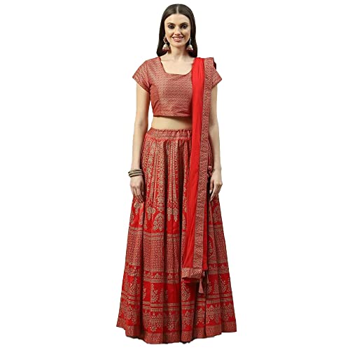 Image of BIBA Womens Polyester Readymade Lehenga Set
