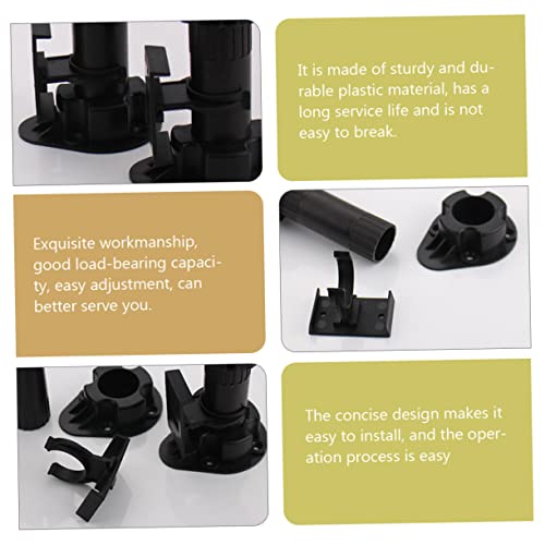 WOONEKY 24pcs Adjustment Foot Buckle Black Cabinet Plastic Cabinets Black Furniture Chair Legs Tips Furniture Leg Adjuster Chair Leg Extenders Kitchen Leg Plinth Clip Kitchen Plinth Clip - Image 3