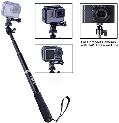 Bastone Selfie Per GoPro E Smartphone - In Alluminio, Impermeabile, Con Treppiede, Estendibile - Foto 4