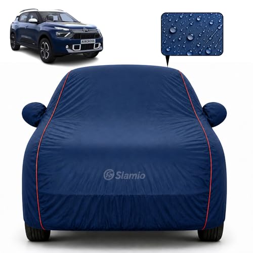 Image of Car Cover for Citroen C3 Aircross | 100% Waterproof Heavy-Duty 3-Layer Car Body Cover | All-Weather Rain, UV, Sun & Dust Protection | Custom Fit | Mirror & Antenna Pockets | Navy Blue