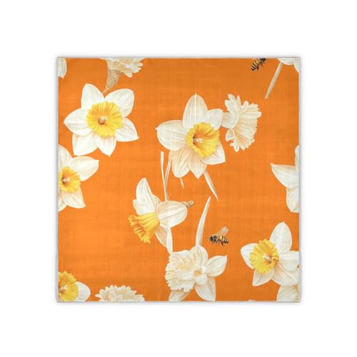 siphylline Sweet Daffodils Orange silk scarf scarves Long and large
