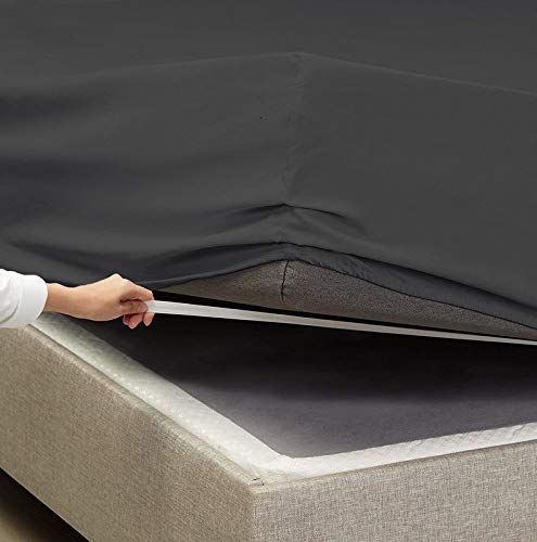 Image of YRM Bedding's Charcoal 600-TC Oraganic Cotton 4 Pcs King Size Bedsheet Fitted (72 inchx78 inch), Flat (102 inchx108 inch) and Pillow Cover (18 inchx28 inch) Feet for 4 inch and 8 inch Inch Mattress