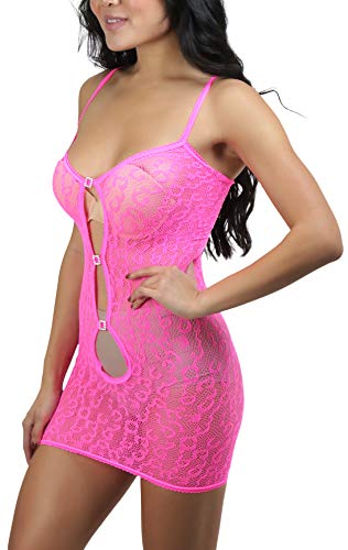 Image of ToBeInStyle Women's Stretch See Through Fishnet Novelty Mini Rave Party Dress